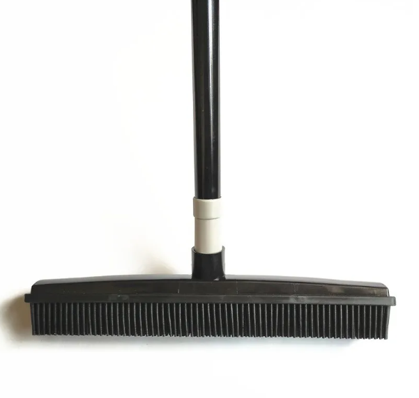 rubber broom for pet hair removal works on all floor types