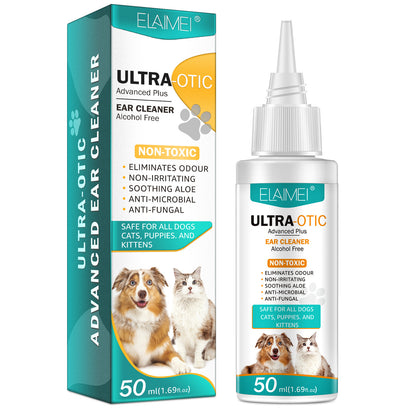 dog and cat ear cleaning solution 50ml gentle formula bottle