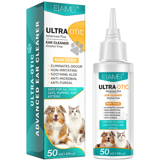 dog and cat ear cleaning solution 50ml gentle formula bottle