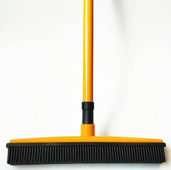 pet hair removal broom in grass green for hardwood floors