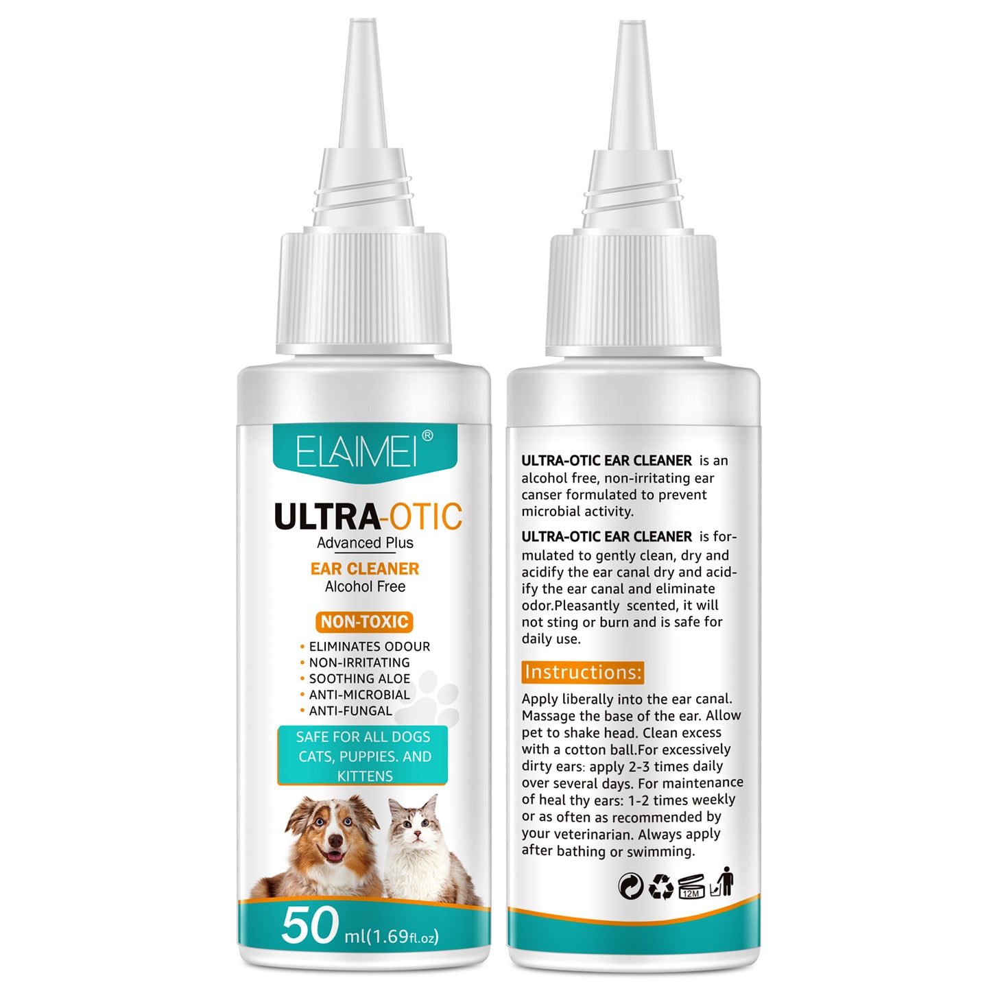 compact 50ml dog ear cleaner easy to apply gentle formula