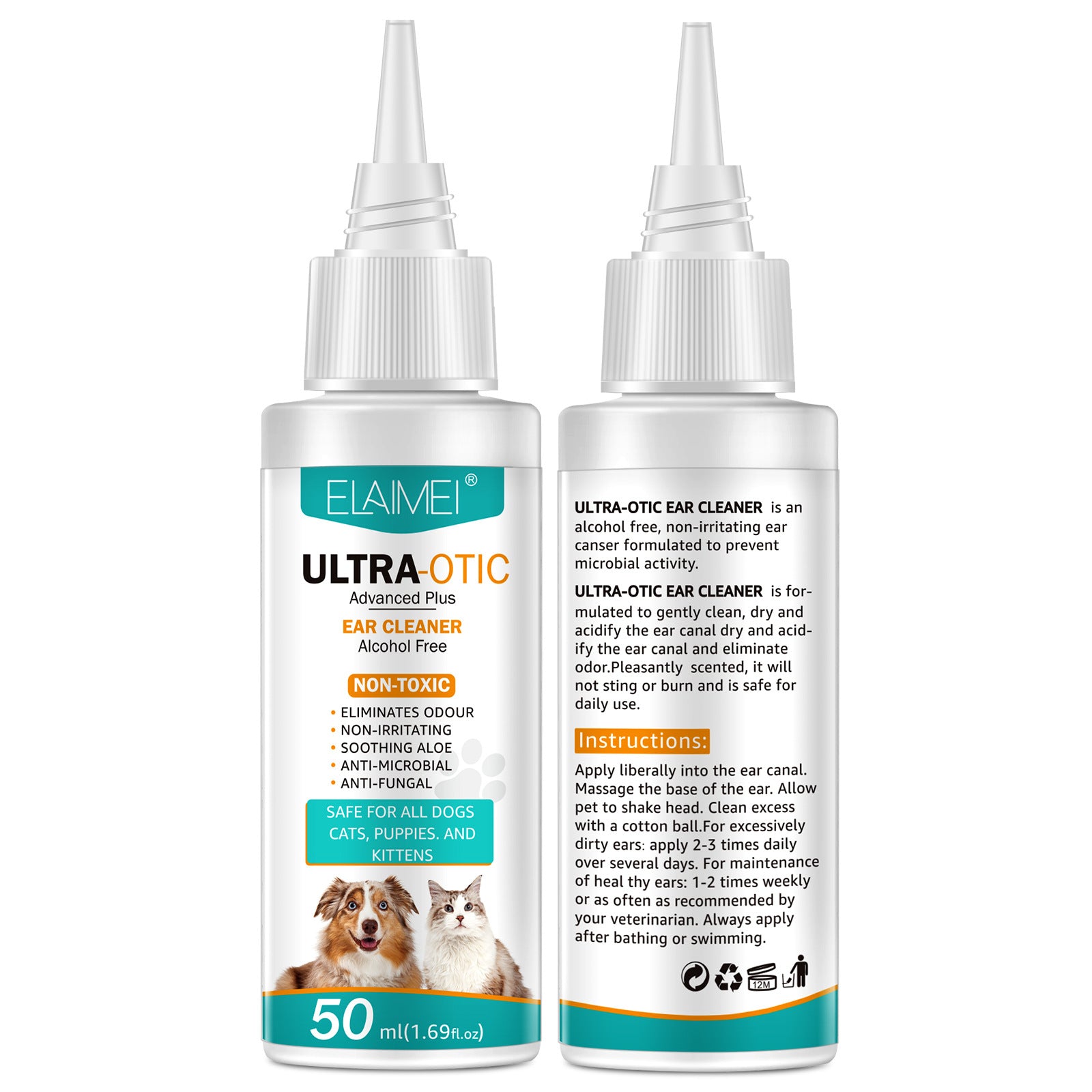 compact 50ml dog ear cleaner easy to apply gentle formula