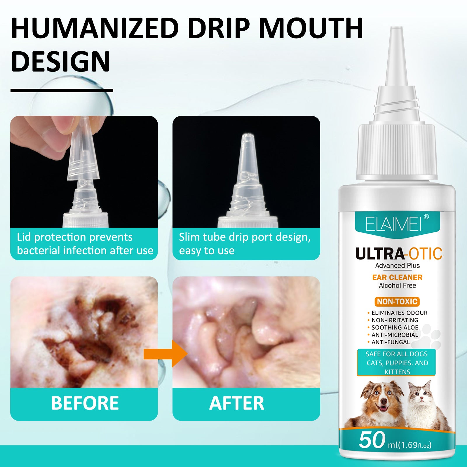 pet ear cleaner solution for dogs and cats mite prevention