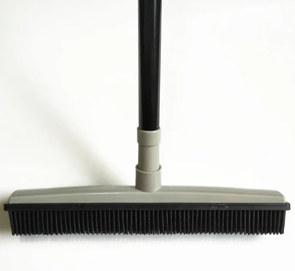 multi-surface dog hair broom with removable washable mop head