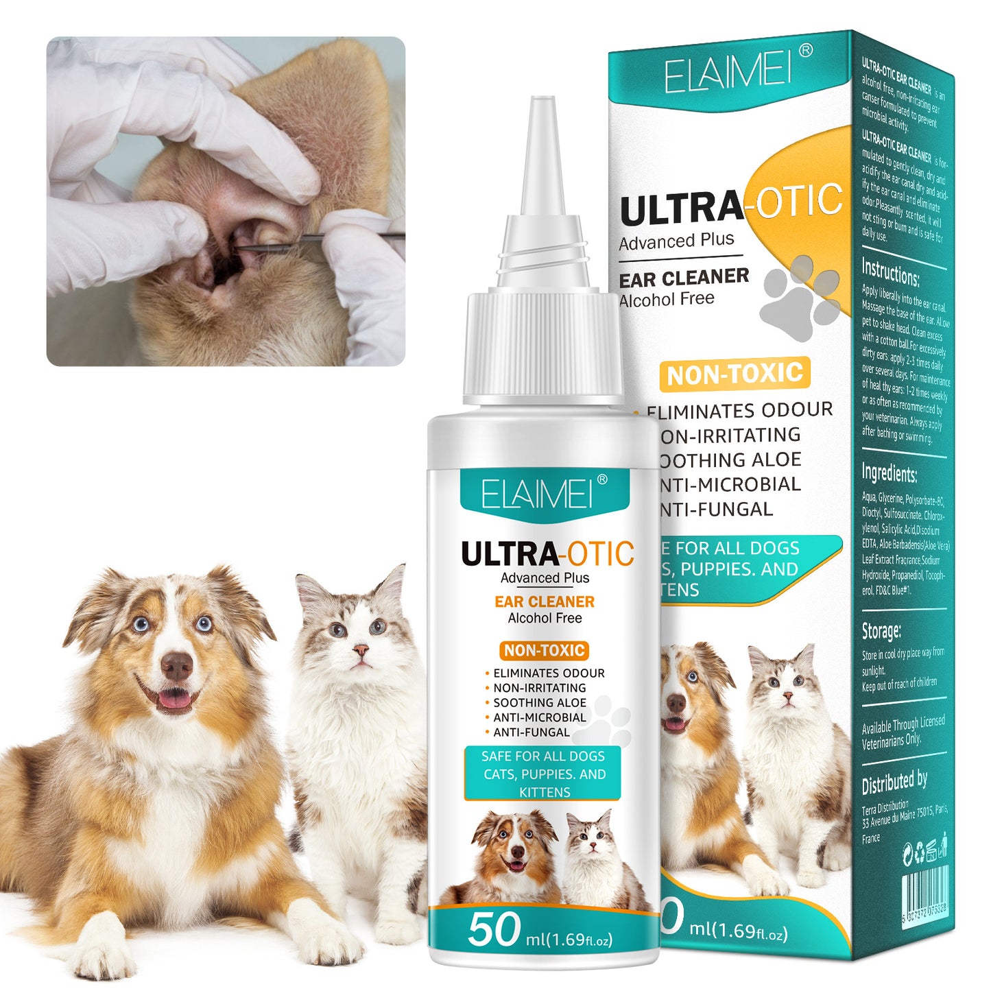 gentle dog ear cleaning liquid 50ml for regular ear hygiene