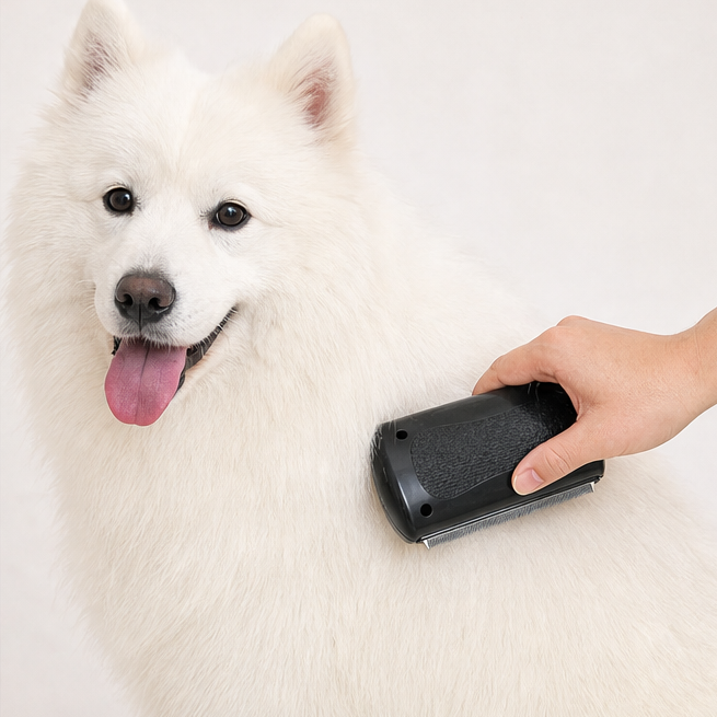 dual design pet comb for detangling and loose hair removal
